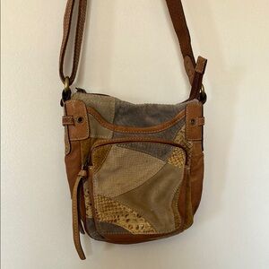 VTG Fossil Patchwork Leather Crossbody Bag